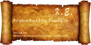 Kratochvilla Eugén névjegykártya